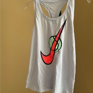 Nike White Tank Top with Red and Green Logo
